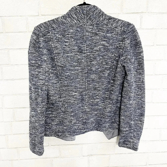 Vince Blue & White Tweed Open Front Draped Jacket Women's Size XS - Picture 6 of 10